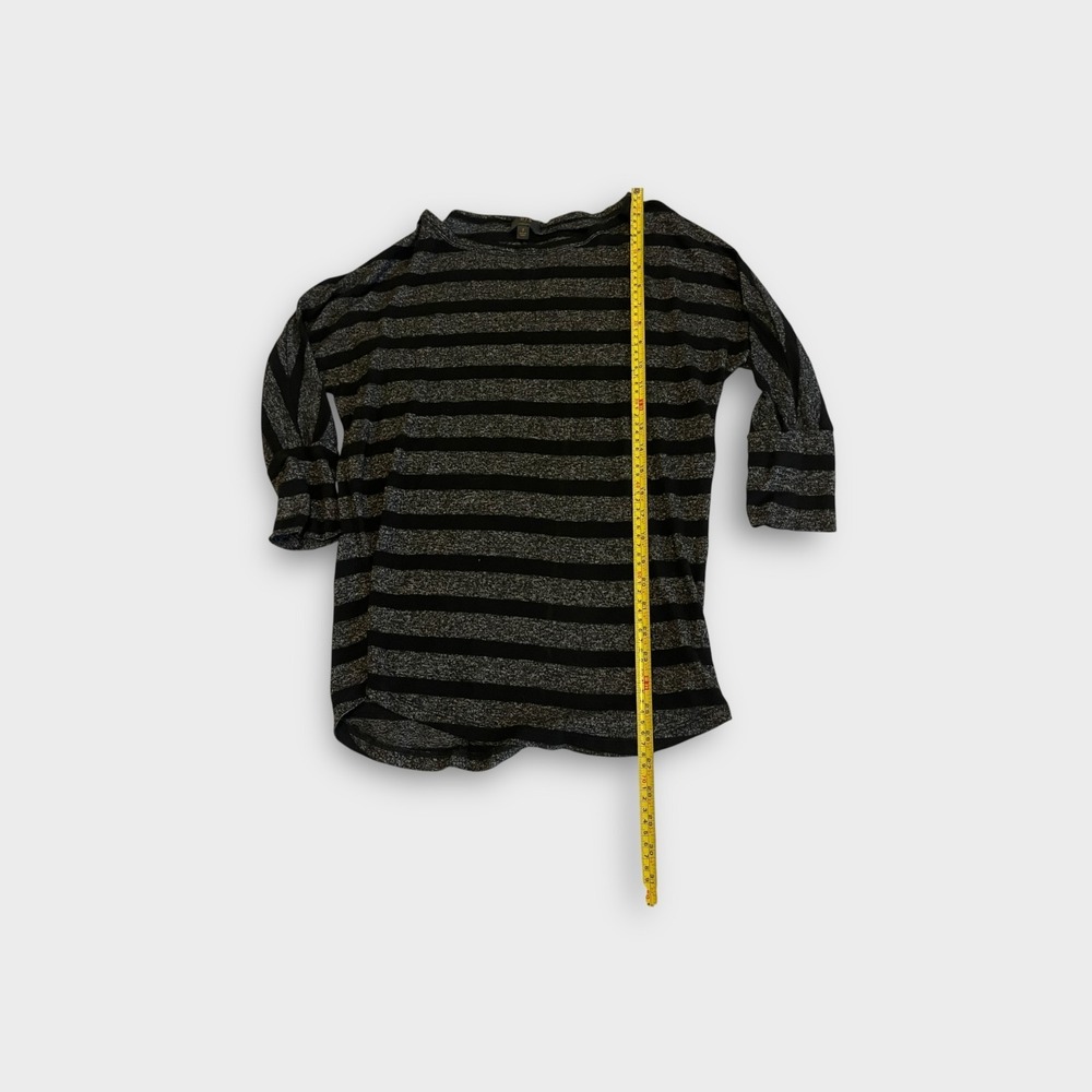 MIX by 41 Hawthorn Black Grey Striped Boat Neck 3/4 Sleeve Top Small 190133 - Picture 7 of 9